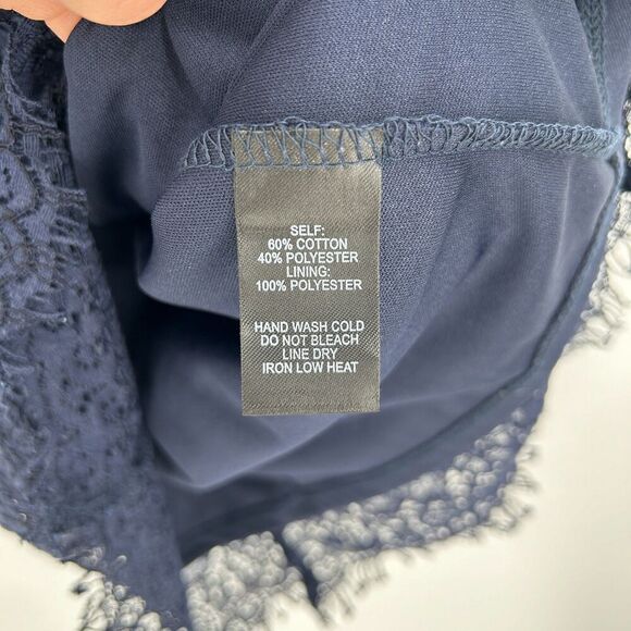 LULUS Take Me to Brunch Navy Blue Lace Shift Mini Cocktail Dress Size XS - Picture 11 of 11